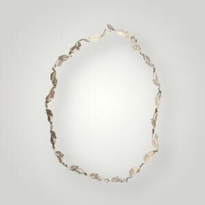 Vintage Anne Dick Sterling Silver Leaf Necklace 26” Botanical 41.2g